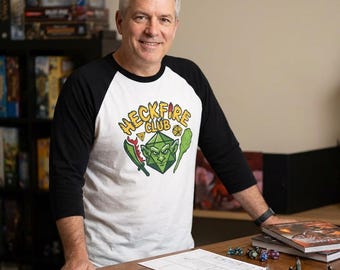 Heckfire Club Goblin Dice D20 Raglan Shirt | RPG Gaming Tee