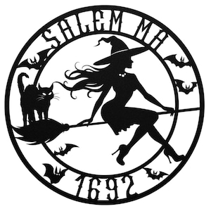 Witch Wall Art, Salem Witch, Metal Wall Art, Halloween Home Decor, Halloween Gifts, Halloween Outdoor Decor, Halloween Art, Gothic Wall Art