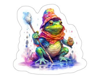 Frog Sticker | Fantasy Stickers | RPG Sticker | Gift for Gamers | Rainbow Sticker | Colorful Decal | Mythical Creature | Fantasy Lover