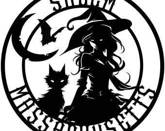 Witch Wall Art, Salem, Metal Wall Art, Halloween Home Decor, Halloween Gifts, Halloween Outdoor Decor, Halloween Art, Gothic Wall Art