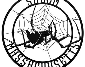 Spider, Black Widow, Salem, Metal Wall Art, Halloween Home Decor, Halloween Gifts, Halloween Outdoor Decor, Halloween Art, Gothic Wall Art
