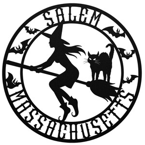 Witch Wall Art, Salem Witch, Metal Wall Art, Halloween Home Decor, Halloween Gifts, Halloween Outdoor Decor, Halloween Art, Gothic Wall Art