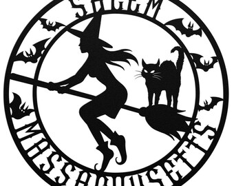 Witch Wall Art, Salem Witch, Metal Wall Art, Halloween Home Decor, Halloween Gifts, Halloween Outdoor Decor, Halloween Art, Gothic Wall Art