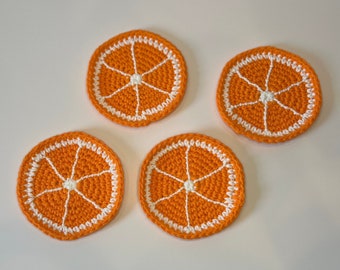 Crochet Citrus Slice Coasters - Set of 4