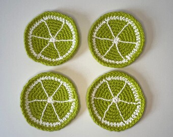 Crochet Citrus Slice Coasters - Set of 4