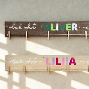 Personalized Name Wall Sign, Look What I Made Sign, Kids Art Display Board, Custom Artwork Holder