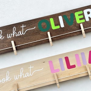 Look What I Made Sign, Personalized Name Wall Sign, Custom Artwork Holder Kids Art Display Board