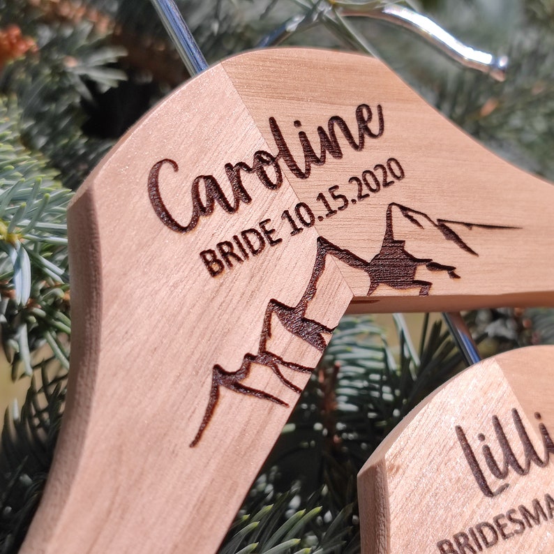 Personalized Wedding Bridal Hanger Bride Groom Bridesmaid Groomsmen Mrs