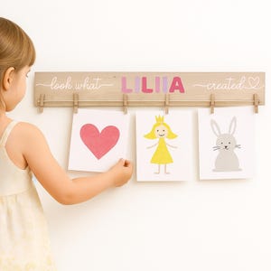 Look What I Made Sign, Kids Art Display Board, Personalized Name Wall Sign, Custom Artwork Holder