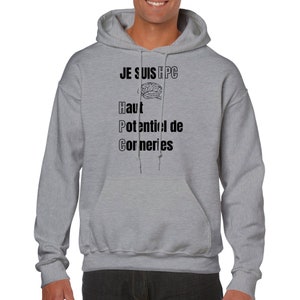 Sweat HPC Conneries Haut Potentiel Humour Drole Idée cadeau originale Ecriture Avant Sweat à capuche unisexe image 2