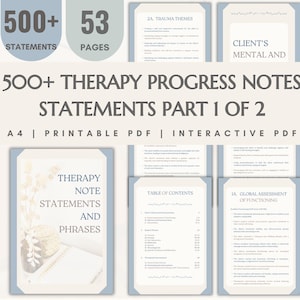治療介入、臨床用語とフレーズ、心理療法、報告書の書き方、セラピストのための進捗記録、心理学者用ツール