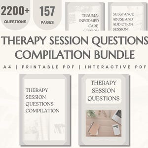 2200+ Therapy Questions Bundle: Addiction, Trauma, CBT (Printable & Interactive PDF, Instant Digital Download)