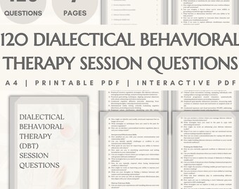 Domande per la sessione di terapia dialettico comportamentale, foglio riassuntivo DBT, quaderno di lavoro DBT per terapeuti, risorse per la regolazione delle emozioni, prompt per il diario DBT