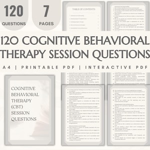 CBT Session Questions Cognitive Behavioral Therapy Counseling Tools Thought Patterns Clinical Practice Self Reflection Therapist Resources