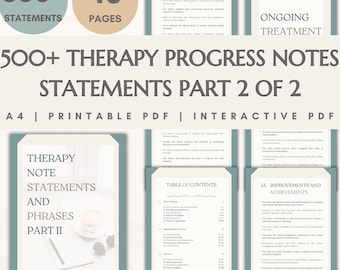 Fortschritt beim Schreiben von Fortschritten Notizen für Therapeuten Psychotherapie Arbeit Therapie Eingriffe Klinische Wörter und Phrasen Psychologischer Hinweis Spickzettel