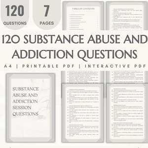 Substance Abuse and Addiction Therapy Questions: Client Recovery Workbook (Printable and Interactive Digital PDFs)