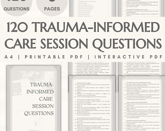 Fragen zur Trauma-Informed-Therapy: Vorlage für Kundenberatung, Therapeut (druckbare und interaktive PDFs, digitaler Download)