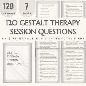 Gestalt Therapy Session Questions: 120 Holistic Counselor Prompts (Printable and Interactive PDFs, Instant Digital Download)