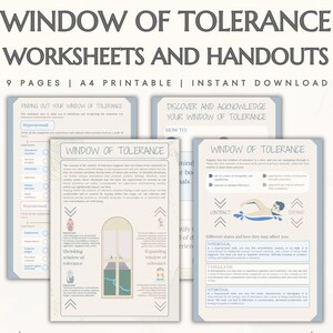 Therapist Office Decor EMDR Tools Trauma Therapy DBT Bundle Window of Tolerance Worksheet Emotional Regulation Nervous System Arousal States