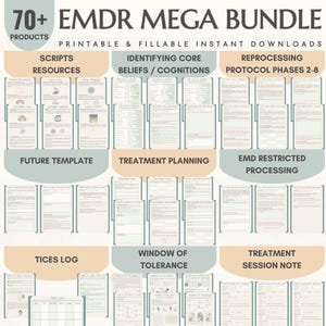 EMDR Worksheets for Therapist EMDR Bundle Therapy Scripts EMDR Handouts Emd Treatment Planning Session Resources emdr Templates Guides Tools