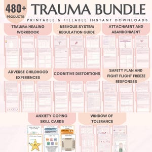 Trauma Therapy Worksheets Adult Mega Bundle Attachment Styles Abandonment Therapy Aid for Teens Treatment Plan Somatic Healing Coping Skills