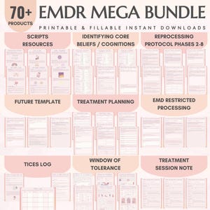 EMDR Arbeitsblatt Bündel EMDR Skript für Therapeuten EMDR Therapie Arbeitsblätter EMDR Werkzeuge