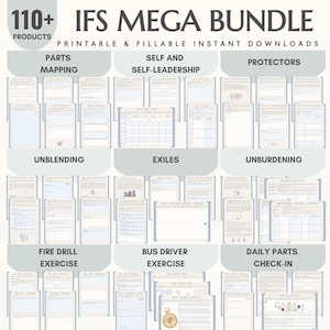 Internal Family Systems Worksheets IFS Cheat Sheets Parts Mapping Exercise IFS Protectors Therapy Worksheets Trauma Workbook Anxiety Sheets