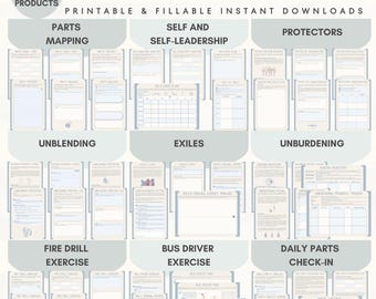 Internal Family Systems Worksheets IFS Cheat Sheets Parts Mapping Exercise IFS Protectors Therapy Worksheets Trauma Workbook Anxiety Sheets