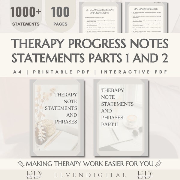 Therapy Interventions, Clinical Words & Phrases, Report Writing, Progress Notes for Therapists, Counselor Bundle, Cheat Sheets for Therapist