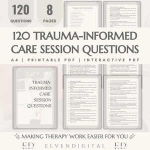 Trauma Informed Therapy Session Questions for Client Counseling Questions Therapist Question Template Counselor Therapy Clinical Cheat Sheet