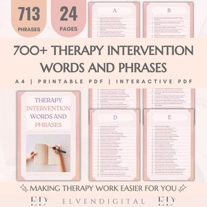 Therapy Intervention List Therapist Notes Template Counseling Session Notes Cheat Sheet Template Counselor Note Taking Template Therapy Aide