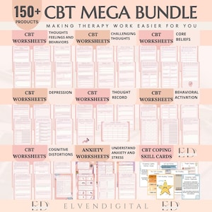 CBT Therapy Worksheets Cbt Bundle for Teens and Adults CBT Coping Skill ...