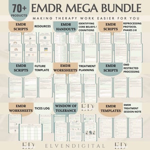 EMDR Worksheets for Therapist EMDR Bundle Therapy Scripts EMDR Handouts Emd Treatment Planning Session Resources emdr Templates Guides Tools
