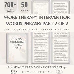 Therapie-interventies voor therapeuten Klinische zinnen Psychotherapie Werk Privépraktijk Rapport Schrijven Hulp Voortgangsnotities Counselinghulpmiddelen