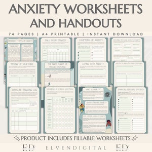 Anxiety Worksheets for Therapist Anxiety Coping Skills Worksheets for Anxiety Management Worksheet for Therapy Resources Anxiety Workbook