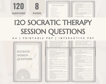 Socratic Therapy Session Questions for Client Recovery Therapist Questions Templates Counselor Socratic Workbook Counseling Progress Guides