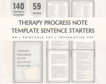 Therapie Fortschritt Notizen Satz Starter Wörter Phrasen Statements Spickzettel für Therapeuten CBT DBT B obliegen Schreiben Psychotherapie Prozess