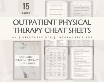 Outpatient Physical Therapy Cheat Sheets Clinical Rotation PT Student Notes Diagnoses Special Tests Exercises Outcome Measures Post Surgical