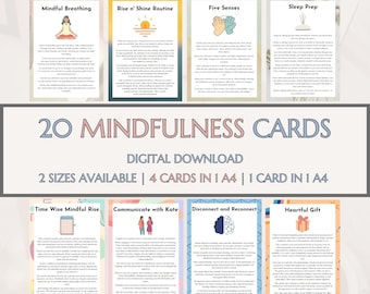 Guided Mindfulness Cards Therapy Office Decor Scripted Meditation Handouts Therapy Forms Counselling Coping Tools Therapy Worksheets SEL CBT