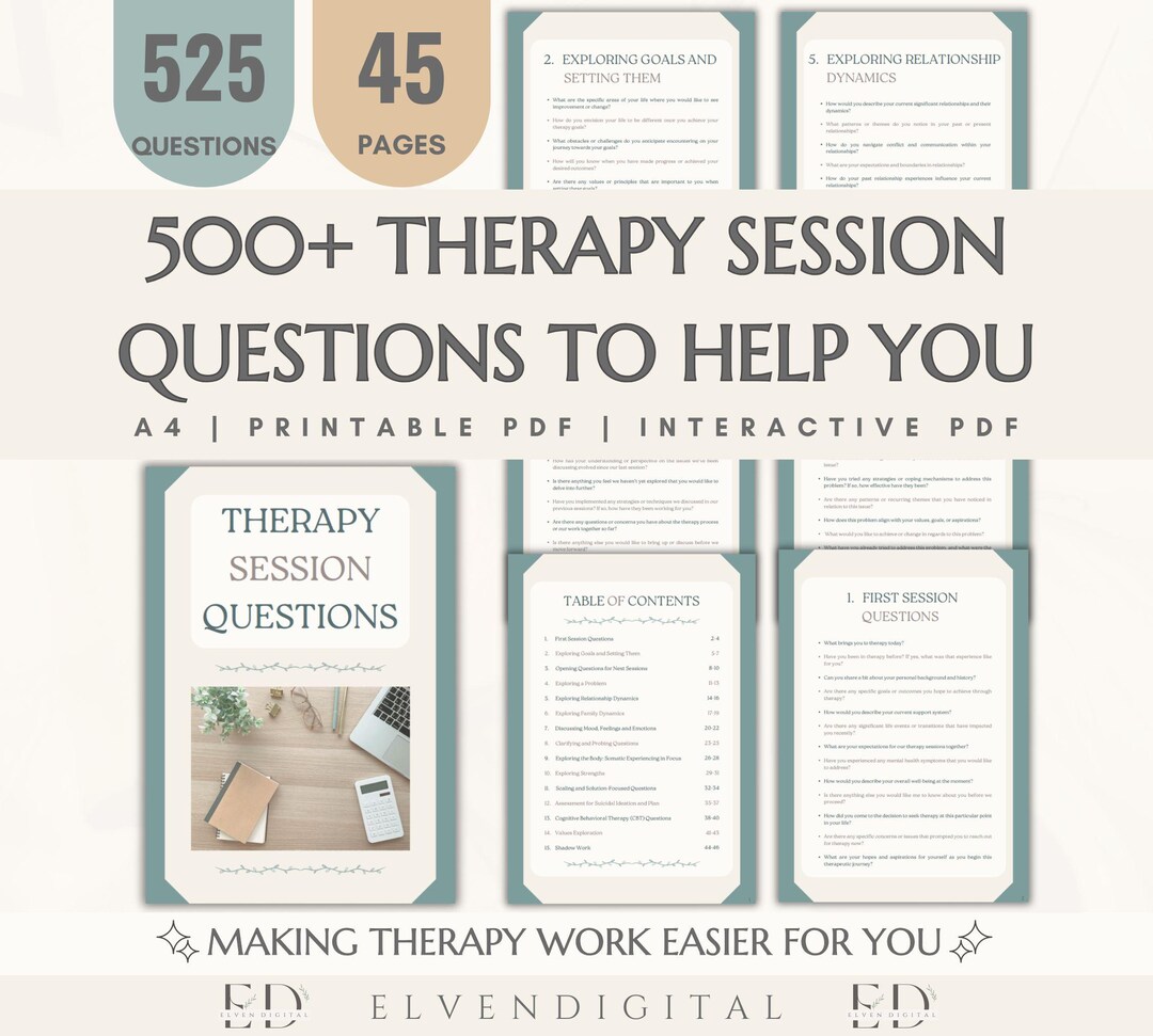 Therapy Session Pages Intro Therapy Session Notes Therapist Forms for Anxiety Relief Kit CBT ...