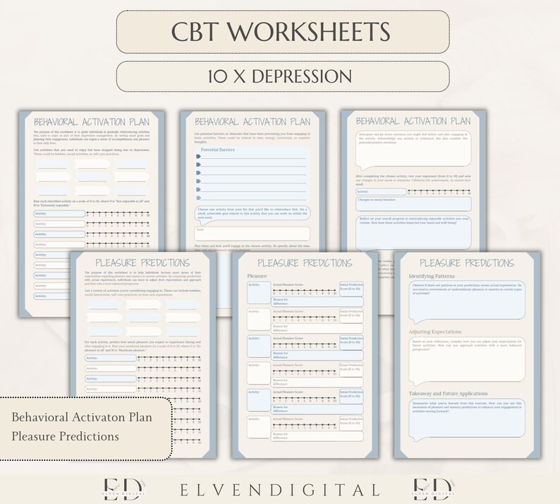 CBT Worksheets for Adults Cbt Worksheet Bundle CBT Therapy Worksheets Cbt Therapist Cheat Sheet ...