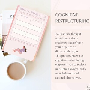 CBT Thought Record CBT Unhelpful Thinking Styles Worksheet Therapy Tools for Teens Counseling Handout Trauma Therapy CBT Anxiety Printable image 6