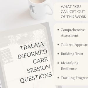 Preguntas de terapia informada sobre trauma: Asesoramiento para clientes, plantilla para terapeutas (PDF imprimible e interactivo, descarga digital) imagen 3