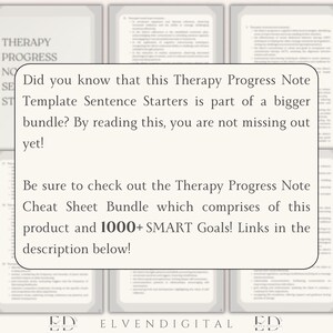 Therapy Progress Notes Sentence Starters Words Phrases Statements Cheat ...