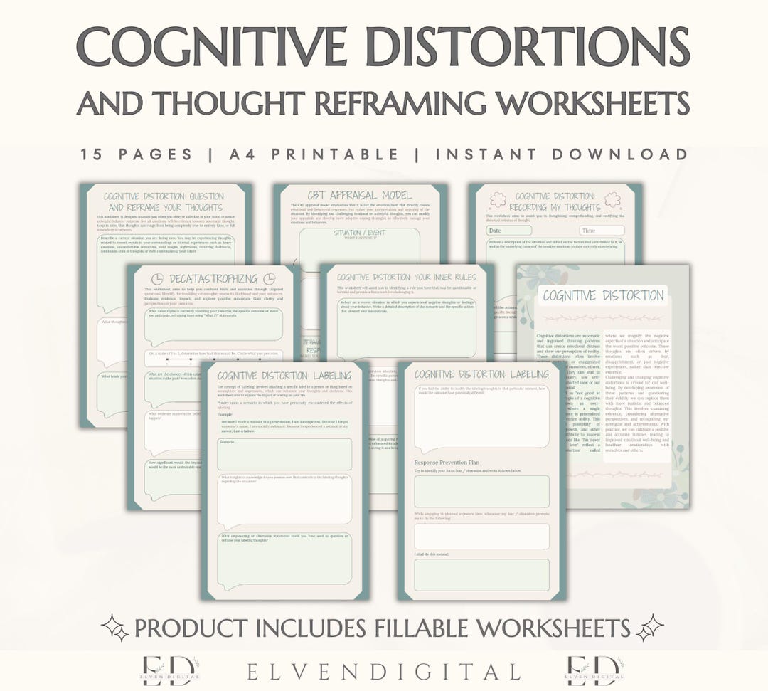 Cognitive Distortion Worksheet Cognitive Psychology Worksheets ...