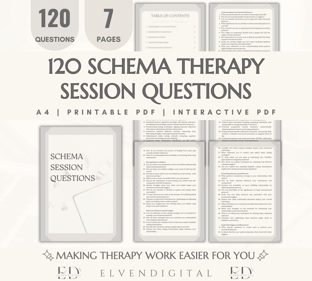 Schema Therapy Session Questions Schema Interview Questions Schema ...