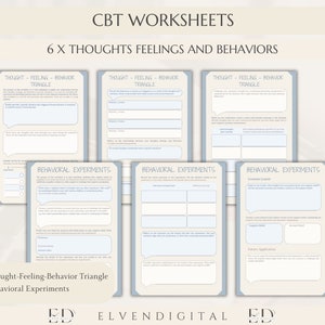 CBT Worksheets for Adults Cbt Worksheet Bundle CBT Therapy Worksheets Cbt Therapist Cheat Sheet ...