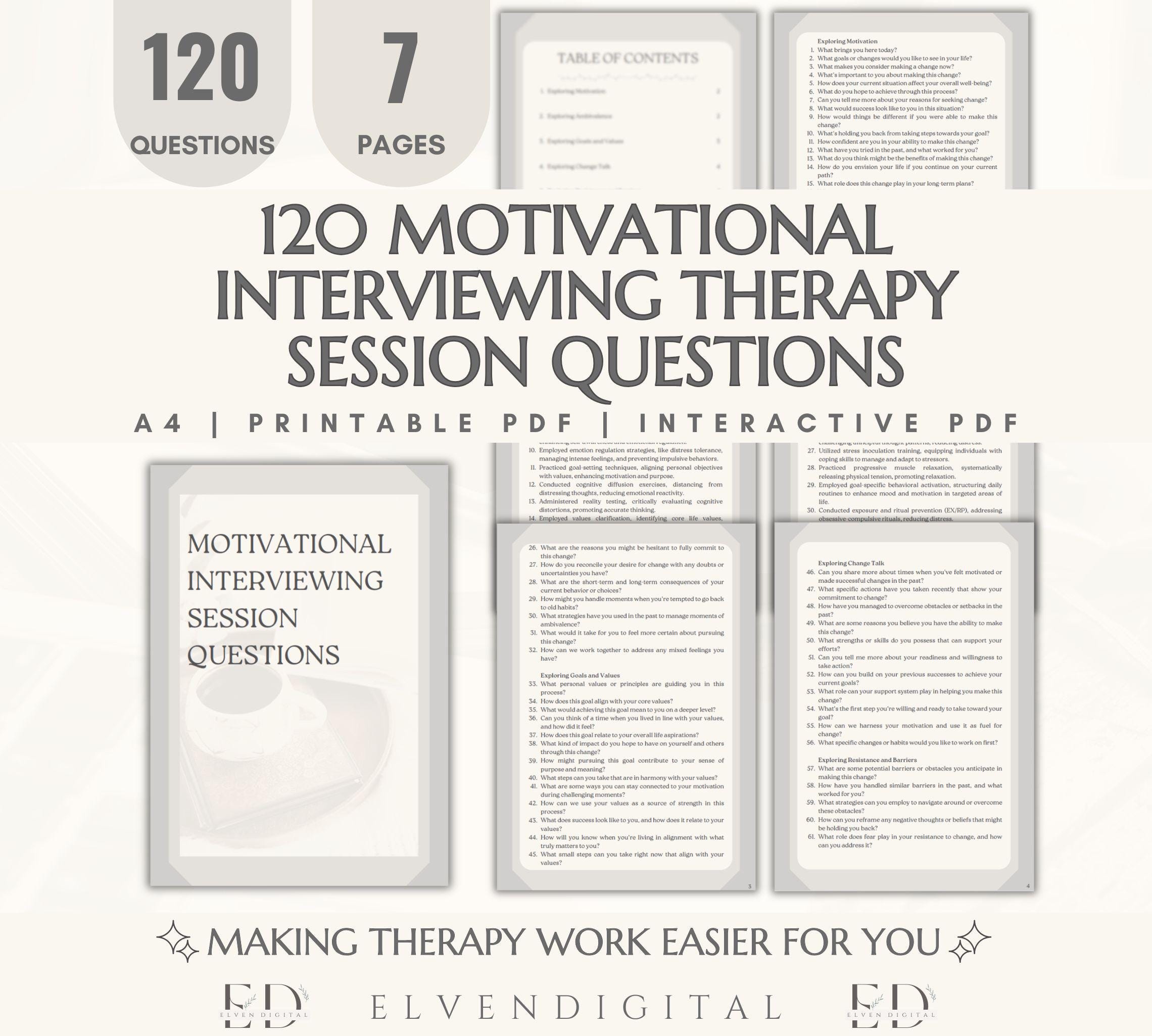 MI therapy session questions.