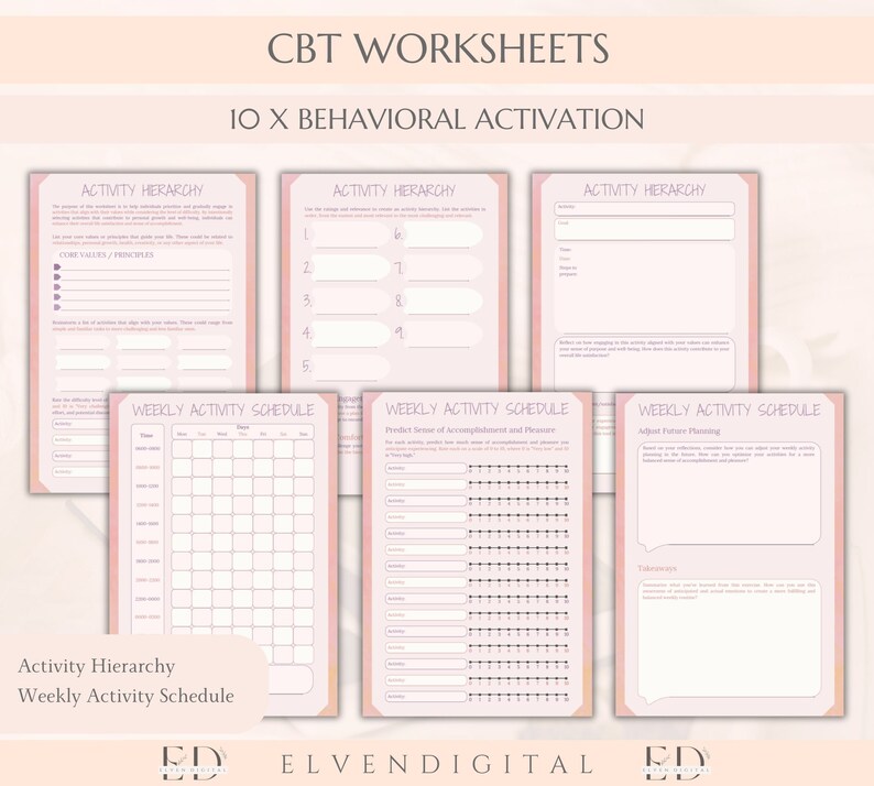 CBT Therapy Worksheets Cbt Bundle for Teens and Adults CBT - Etsy