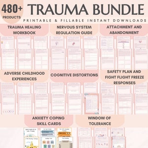 Trauma Therapy Worksheets Adult Mega Bundle Attachment Styles Abandonment Therapy Aid for Teens Treatment Plan Somatic Healing Coping Skills